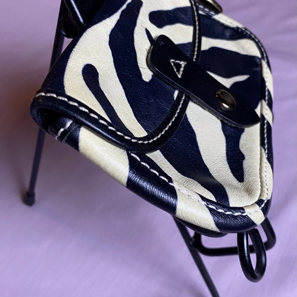 Dooney & Bourke Leather Zebra Print Pouch